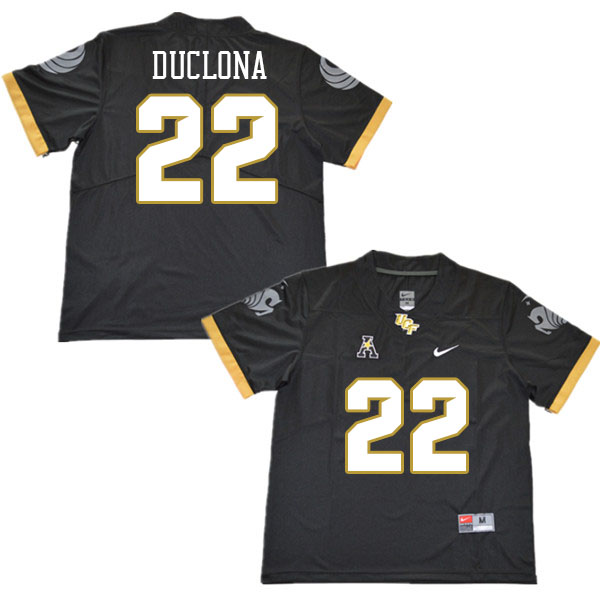 Men #22 Jason Duclona UCF Knights College Football Jerseys Stitched Sale-Black - Click Image to Close